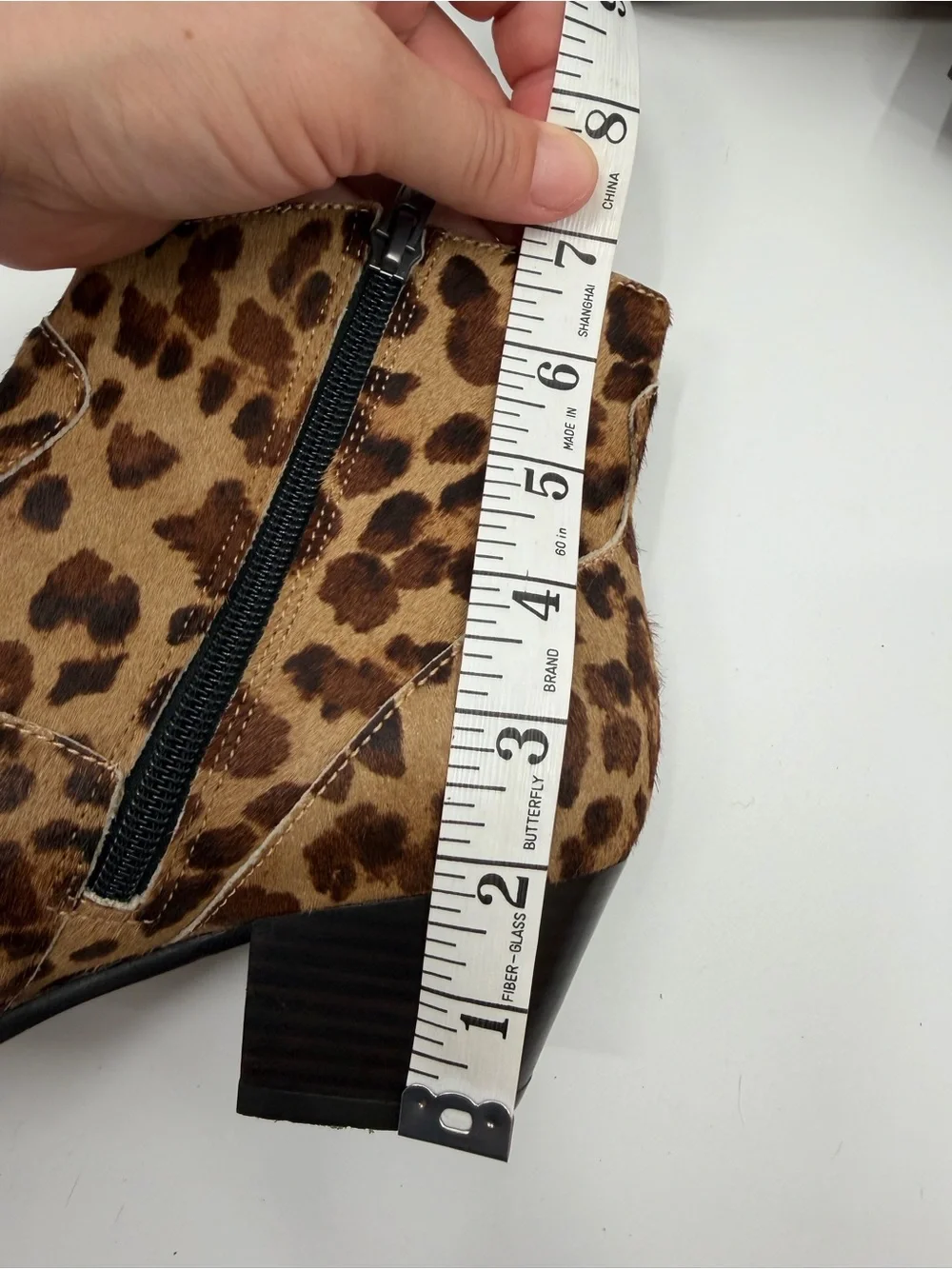 Ash Henna Leopard Print Cow Hair Leather Booties